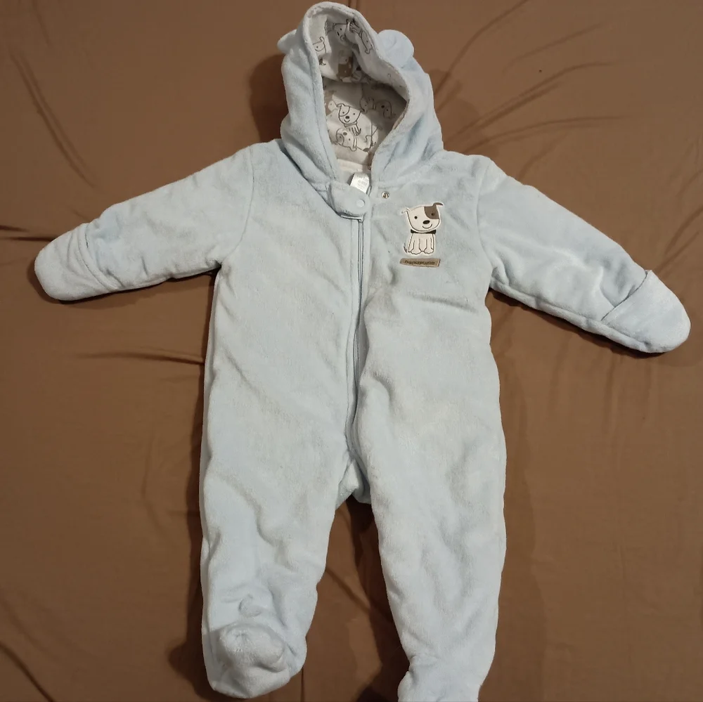 Carter's Baby Boy Fleece Blue Bunting Winter Zip-Up Snow Suit